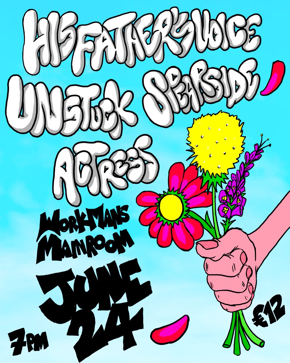 Quick reminder that we're in Dublin this weekend to play a sweltering gig with <a href="/unstuckIE/">Unstuck</a> , <a href="/Spearsideband/">Spearside</a> and <a href="/trynabanactress/">Actress</a> at <a href="/WorkmansDublin/">The Workmans Club</a> 🌻🔆

Tix in bio. Doors at 7pm.

Poster by <a href="/flagacid/">marh</a>