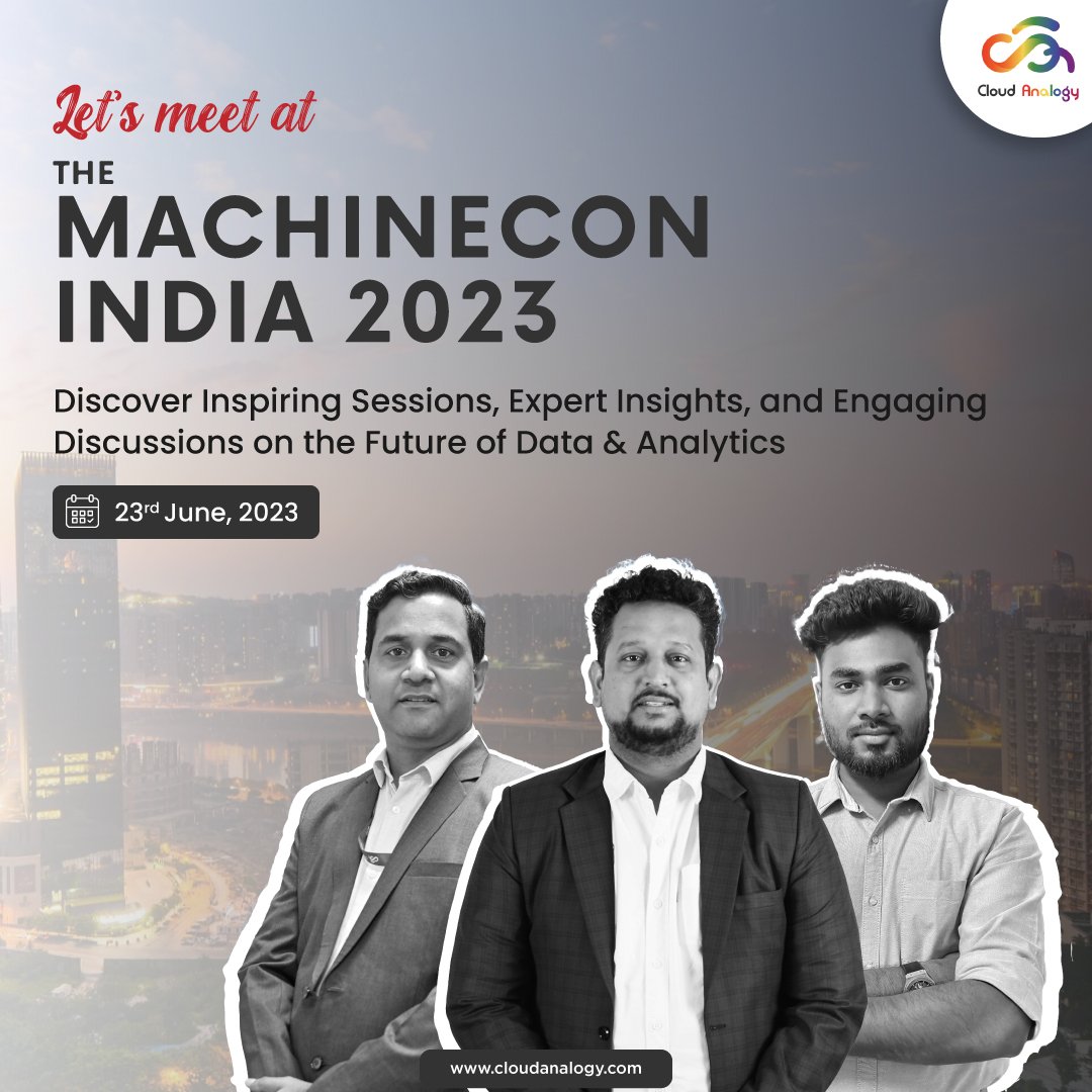 cloudanalogy's tweet image. #MachineCon2023 is here, and Team Cloud Analogy can&apos;t wait to see you all! If you&apos;re attending, let&apos;s connect, say &quot;Hi,&quot; and explore new #collaboration opportunities.
Let&apos;s create connections, foster collaborations, and make this event a milestone in our journey toward a future.