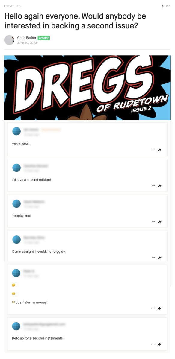 christhebarker's tweet photo. @PeakrillPress @Kickstarter If you DIDN'T read #dregsofrudetown issue one, don't worry, you can actually get both as part of the kickstarter. But don't take my word for it, see what readers are saying about it… https://t.co/Ph45fwFKSL