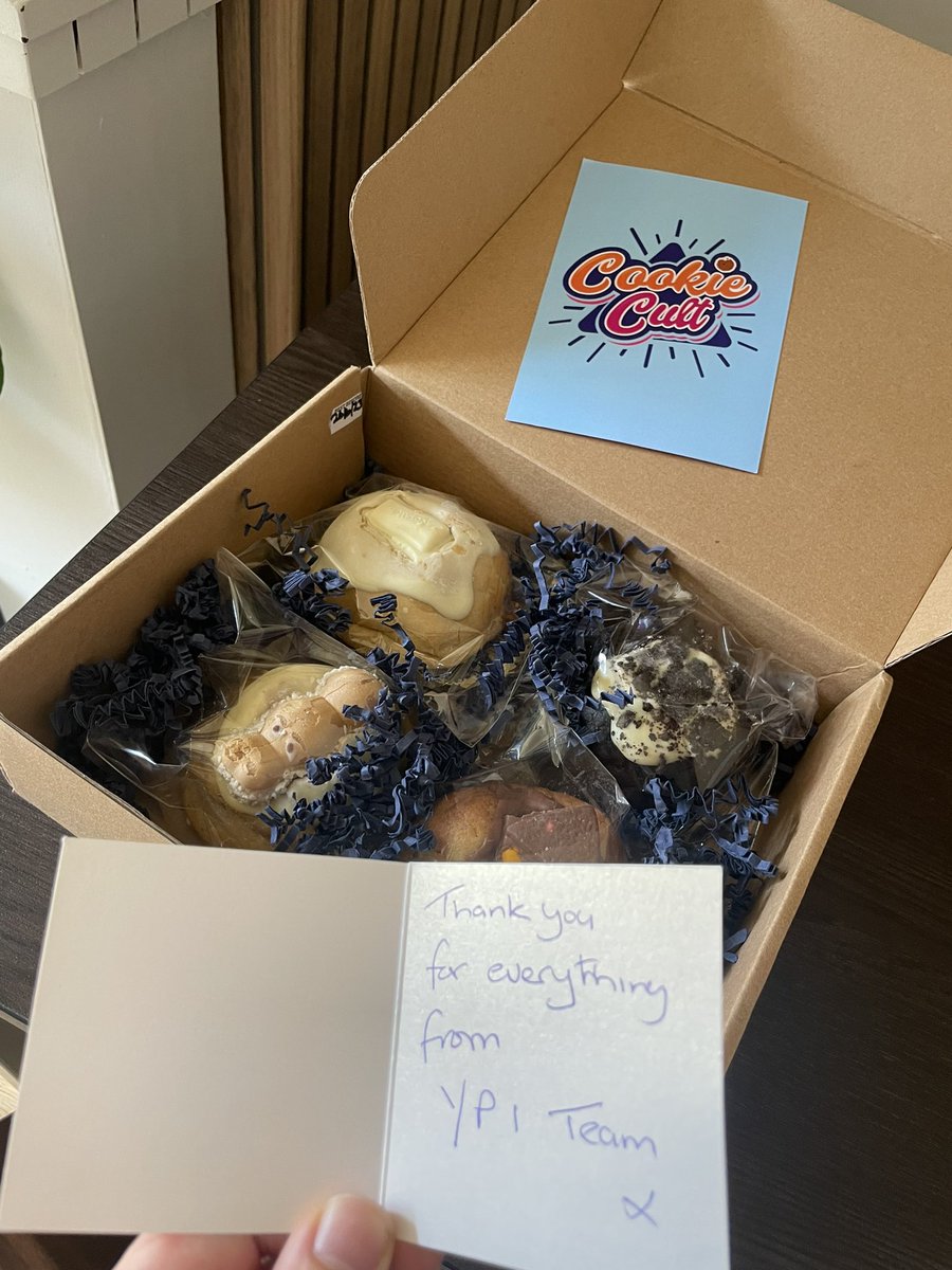 DeeBleakley's tweet photo. The universe must be telling me to eat cookies today! 🍪 
@ypi_scotland thank you so much for the kind gift box of cookies delivered to my door! And thank you to the very generous ex-pupil from @StMungosFalkirk working in subway who threw in a freebie for me😂 https://t.co/sp43WBUDZl