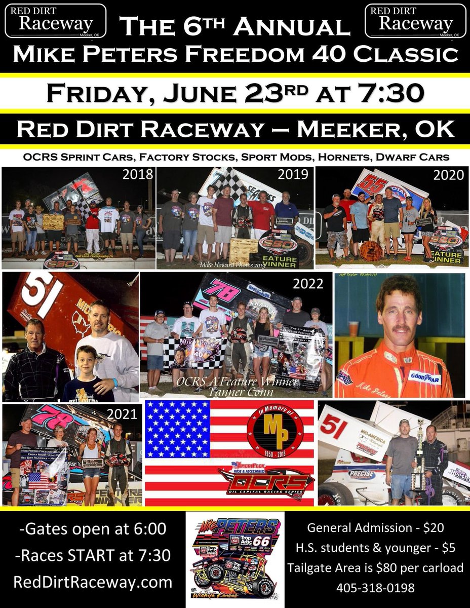 All y’all are talking about the <a href="/WorldofOutlaws/">World of Outlaws</a> <a href="/HusetsSpeedway/">Huset's Speedway</a> but the BEST RACE this weekend is the Mike Peter’s Freedom 40 Classic <a href="/RedDirtRaceway/">Red Dirt Raceway - Meeker, OK</a>🤷🏼‍♂️…<a href="/OCRS_Racing/">OCRS</a> Sprint Cars Friday at 7:30 on <a href="/RacinDirt/">RacinDirt.com</a> …