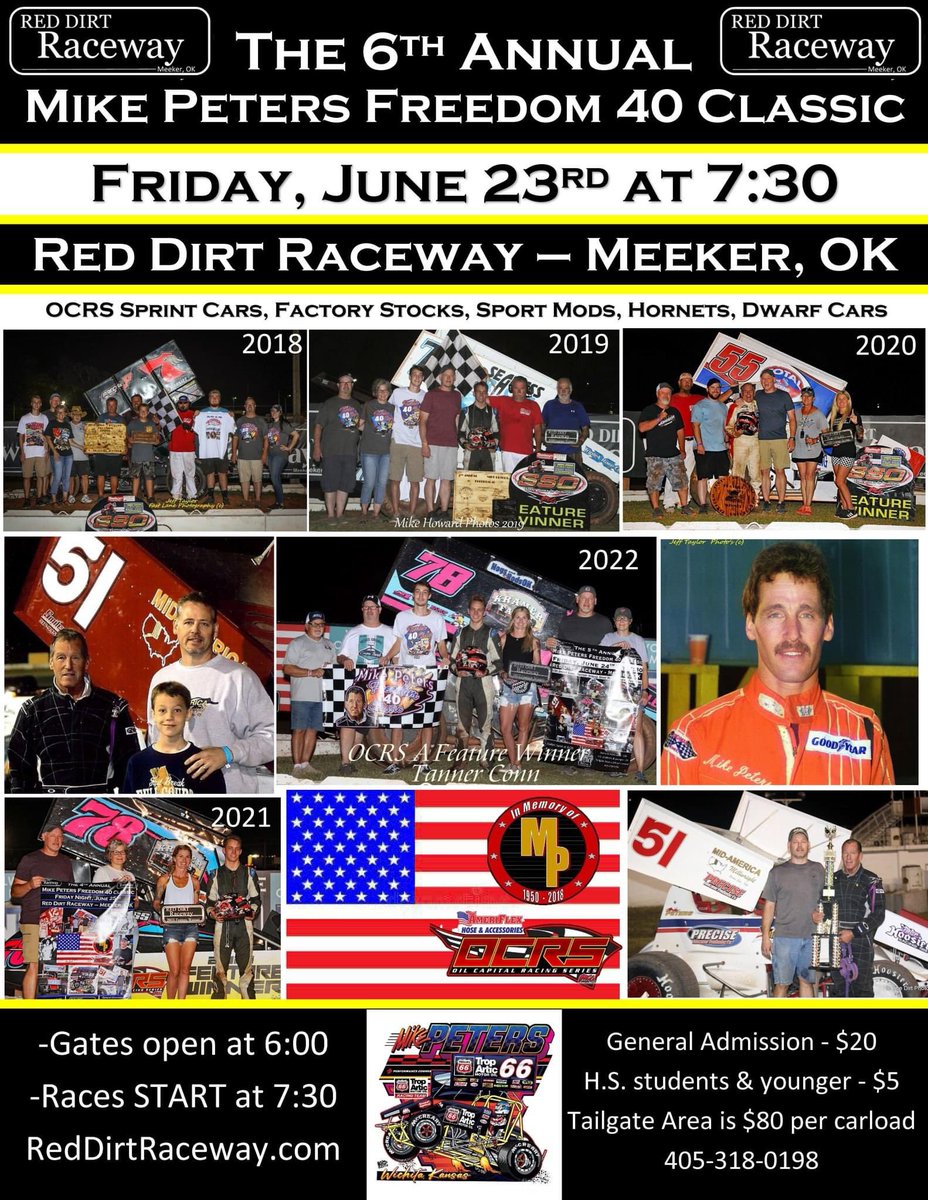 All y’all are talking about the @WorldofOutlaws @HusetsSpeedway but the BEST RACE this weekend is the Mike Peter’s Freedom 40 Classic @RedDirtRaceway🤷🏼‍♂️…@OCRS_Racing Sprint Cars Friday at 7:30 on @RacinDirt …