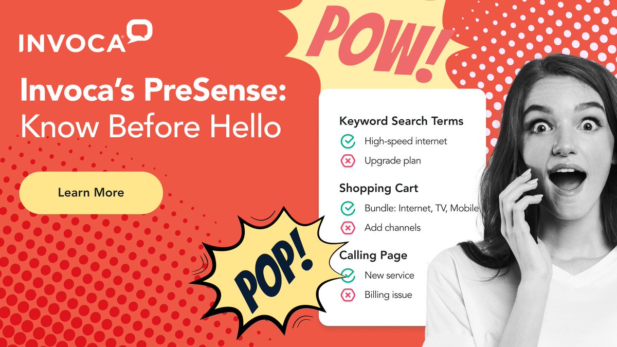 🤔What if your contact center agents knew why customers were calling before they even picked up? 💥Today, Invoca expands its breakthrough #PreSense product that fuels contact centers with real-time data for unmatched customer experiences. Read more bit.ly/Invoca-PreSense #AI