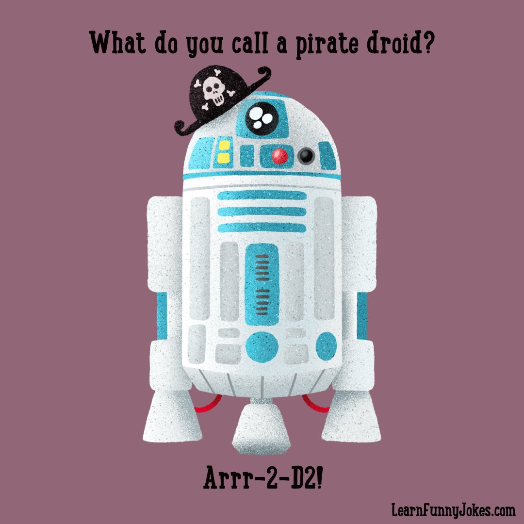 What do you call a pirate droid?
Arrr-2-D2!
#dadjokes #r2d #piratejokes #StarWars