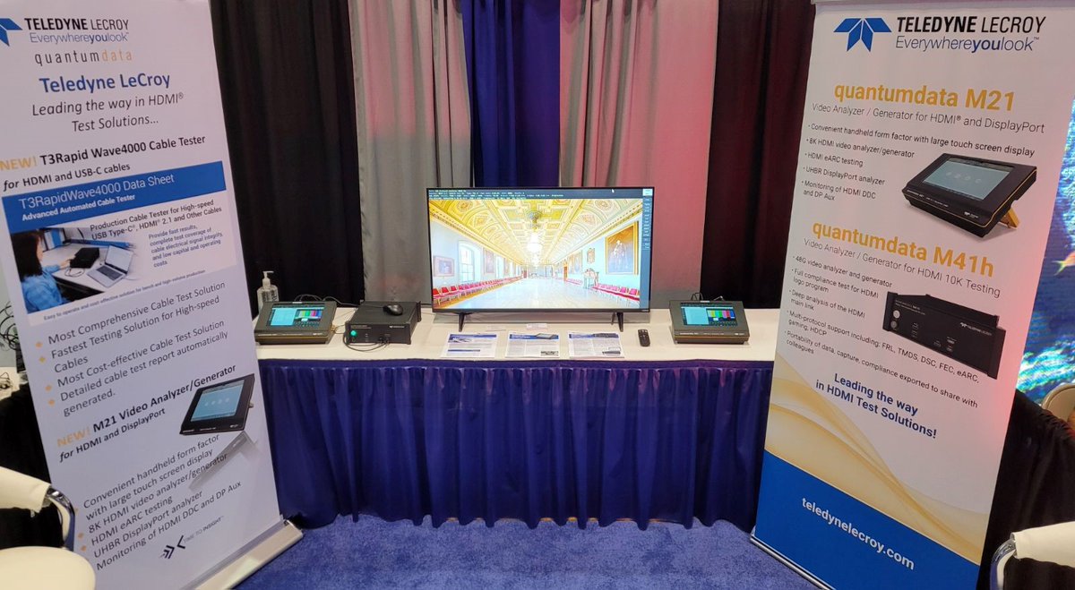 TeledyneLecroy's tweet photo. Thank you to all who visited our booth at #InfoComm2023 last week! To learn more about our #HDMI2.1 test instruments, M41h 48G and the new M21 Portable Video Analyzer/Generator visit https://t.co/TKBw52zO6F #hdmi #videoanalyzer #videogenerator #teledynelecroy #quantumdata https://t.co/8QCaQiml4M