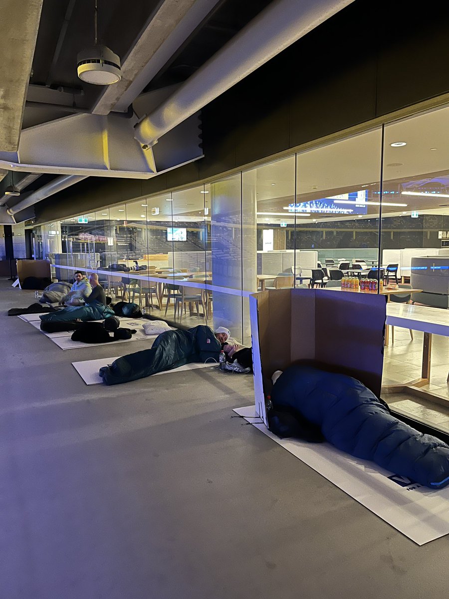 Our Perth <a href="/CEOSleepout/">CEOSleepout</a> participants are bedding down for the night at <a href="/OptusStadium/">OptusStadium</a> with a cool 8°c forecast. There’s still time to show your support at bit.ly/VinniesCEOSlee… @CEOSleepoutAU #VinniesWA
