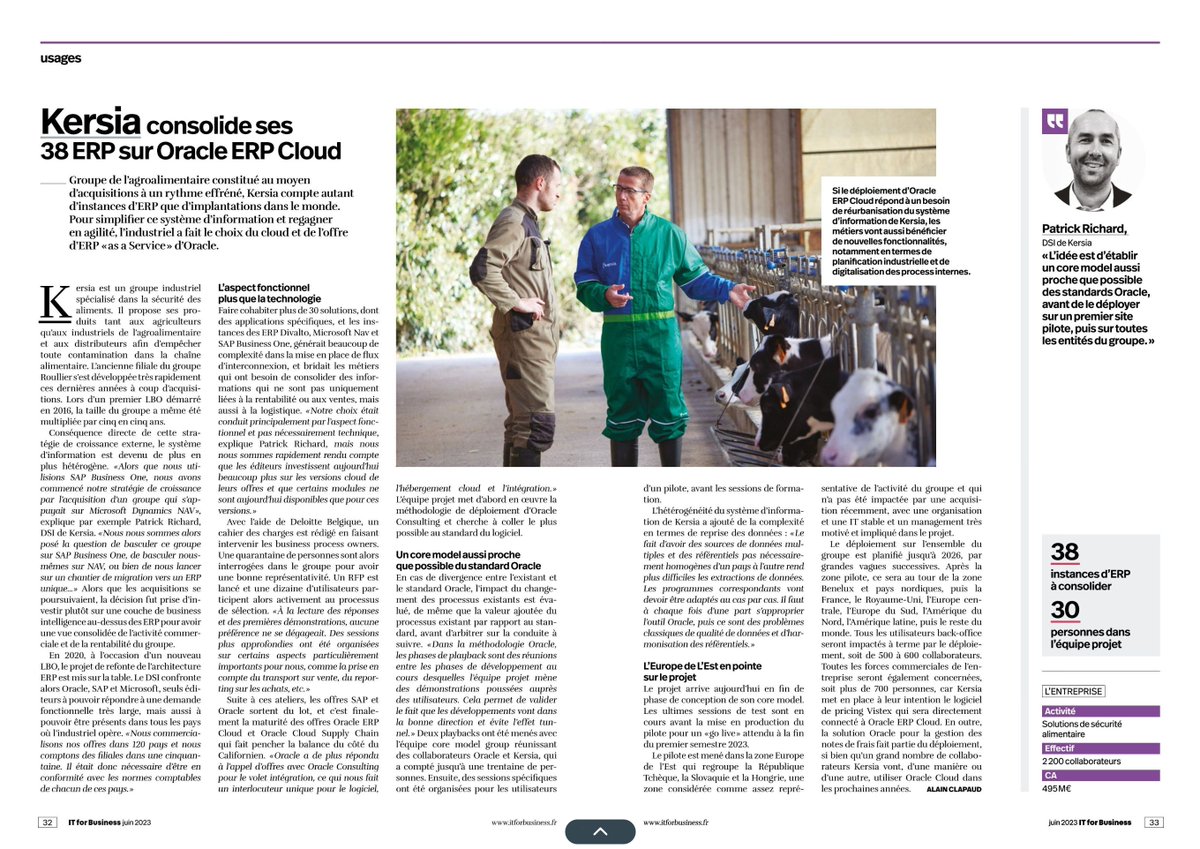Bastien Rousseau (@bastwins) on Twitter photo #TransfoNum
#Kersia a choisi le #cloud <a href="/Oracle/">Oracle</a> pour moderniser son #SI composé de 38 #ERP hétérogènes !
Le groupe industriel 🇫🇷 va gérer ses processus #finance/#supplychain & ses #data grâce aux solutions #SaaS d'<a href="/Oracle_France/">Oracle France</a>.
Génèse & enjeux du projet v/<a href="/ITforB/">IT for BUSINESS</a> 👌
Cc <a href="/montfeu/">de Montvallon Valeri</a> #TransfoNum
#Kersia a choisi le #cloud <a href="/Oracle/">Oracle</a> pour moderniser son #SI composé de 38 #ERP hétérogènes !
Le groupe industriel 🇫🇷 va gérer ses processus #finance/#supplychain & ses #data grâce aux solutions #SaaS d'<a href="/Oracle_France/">Oracle France</a>.
Génèse & enjeux du projet v/<a href="/ITforB/">IT for BUSINESS</a> 👌
Cc <a href="/montfeu/">de Montvallon Valeri</a>