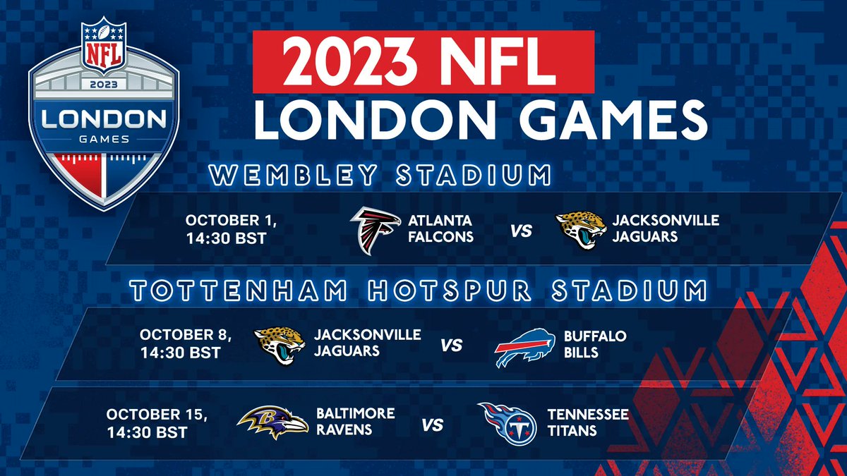 AMTickets_'s tweet photo. 🎟 NFL Tickets For Sale 🎟

Jacksonville Jaguars vs Buffalo Bills
Tottenham Hotspur 🏟 08/10/23

Baltimore Ravens vs Tennessee Titans
Tottenham Hotspur 🏟 15/10/23 https://t.co/nhlKir07TM
