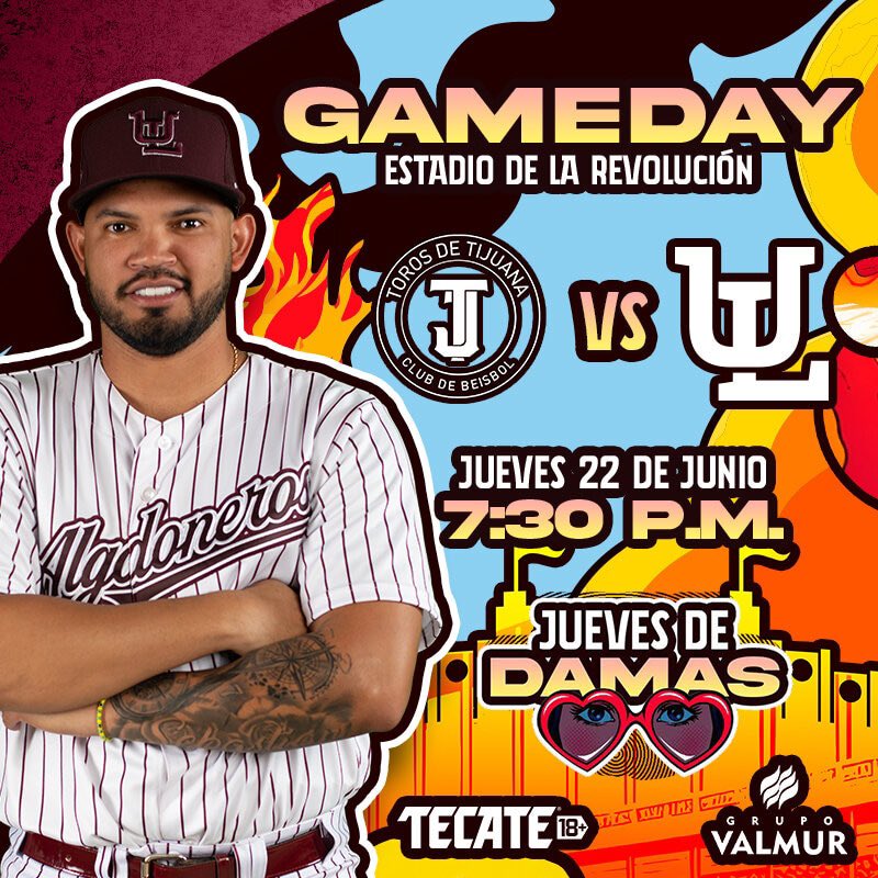AlgodonerosUL's tweet photo. Hoy se define la serie en casa 🙌🏻

Y es otra buena noche para apoyar a nuestro equipo 👊🏻

⚾️Playball 7:30pm
Jueves de damas:  
🎟️Promoción válida solo en taquilla
📲adquiere tus boletos en https://t.co/w19xEvAtcH

#SiempreEnRevolución 😎 hey ‼️ 

Presentado por @tecate y #Valmur https://t.co/tr5ZgUS5xZ