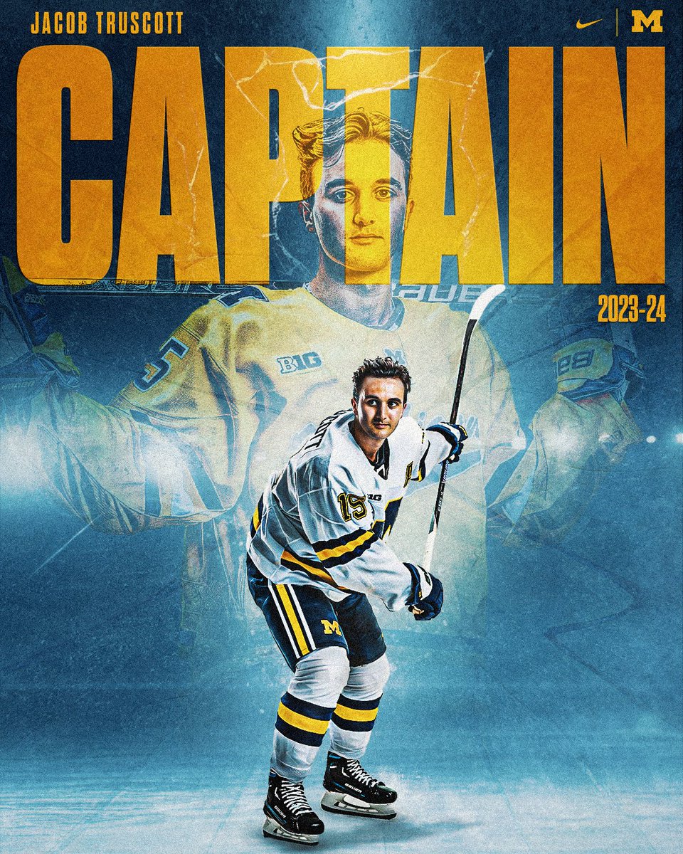 umichhockey's tweet photo. Introducing the Captain of Team 102, 𝗝𝗮𝗰𝗼𝗯 𝗧𝗿𝘂𝘀𝗰𝗼𝘁𝘁!

#GoBlue〽️ https://t.co/yo1Ud16HlE