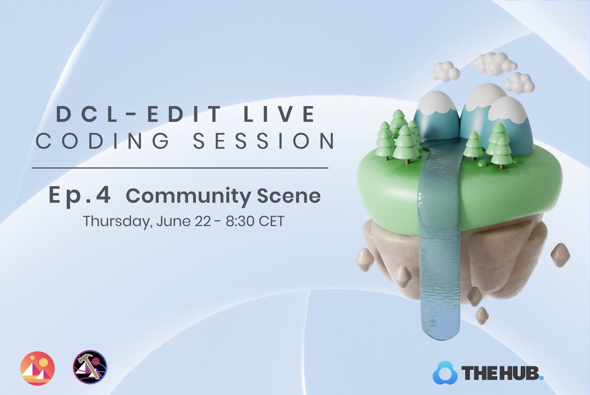 Your builders evening/morning/midday program is #secured.🔒 

Our bi-weekly stream on dcl-edit #live #coding will take place immediately after the space!⚒️

Check out the thread below and don't miss out on the stream!🚨

📍twitch.tv/thehub_metadev