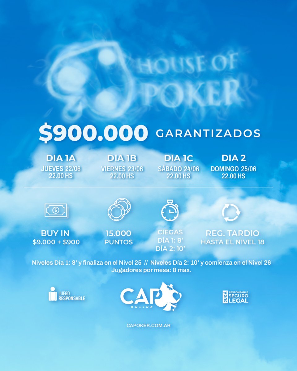 🚨 ¡Paren todo, por favor! Se viene el “House of Poker” y vos estás dormido.

📲 Toda la info del torneo en capoker.com.ar