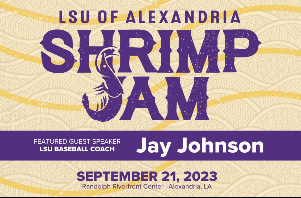 lsuagenerals's tweet photo. Great win last night by @LSUbaseball with another big one tonight!

We are excited to have @LSUCoachJ Jay Johnson as our featured speaker at our 3rd annual LSUA Shrimp Jam on September 21, 2023 #lsua #withinreach #withoutlimits 

Get your tickets here

https://t.co/eRE6ommVcy https://t.co/KiaTLX0NyA