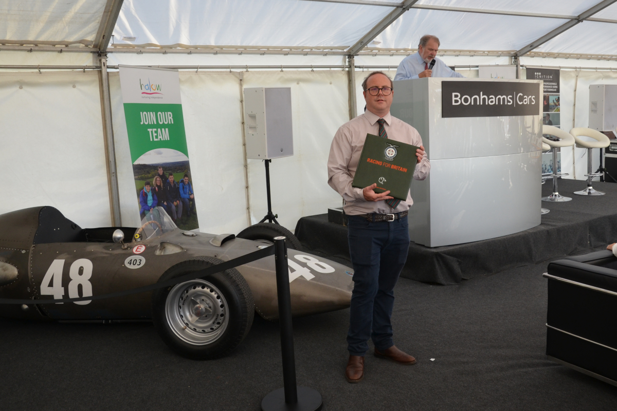MotorvationPR's tweet photo. Fabulous day supporting @brm_racing  at @HillF1's Karting Festival yesterday raising money for @halowproject.  William I'Anson was our nominated driver in the Sky Sports Digital Team and BRM presented  Halow with a cheque and a copy of “Racing for  Britain” for auction. https://t.co/qzD6IrFQ9r