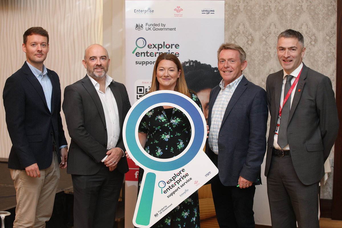EnterpriseNI's tweet photo. Delighted to launch the NI Explore Enterprise Support Service in partnership with @PrincesTrustNI, a new dynamic service empowering economically inactive individuals throughout NI by breaking down barriers to becoming self-employed or gaining employment.
#ExploreEnterprise https://t.co/egufjFntm5