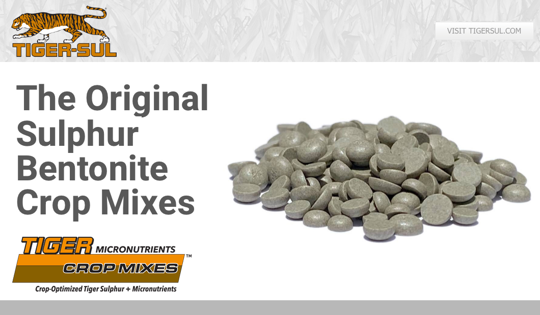 TigerSulProduct's tweet photo. Tiger Crop Mixes are formulated with #sulphur and #micronutrients mixed specifically for various crops. Meet the plant’s micronutrient demand and provide plant available #sulphate – improving nitrogen use efficiency (#NUE). #AskForTiger
https://t.co/VSJPXjklfK https://t.co/pwYA7nK2sg