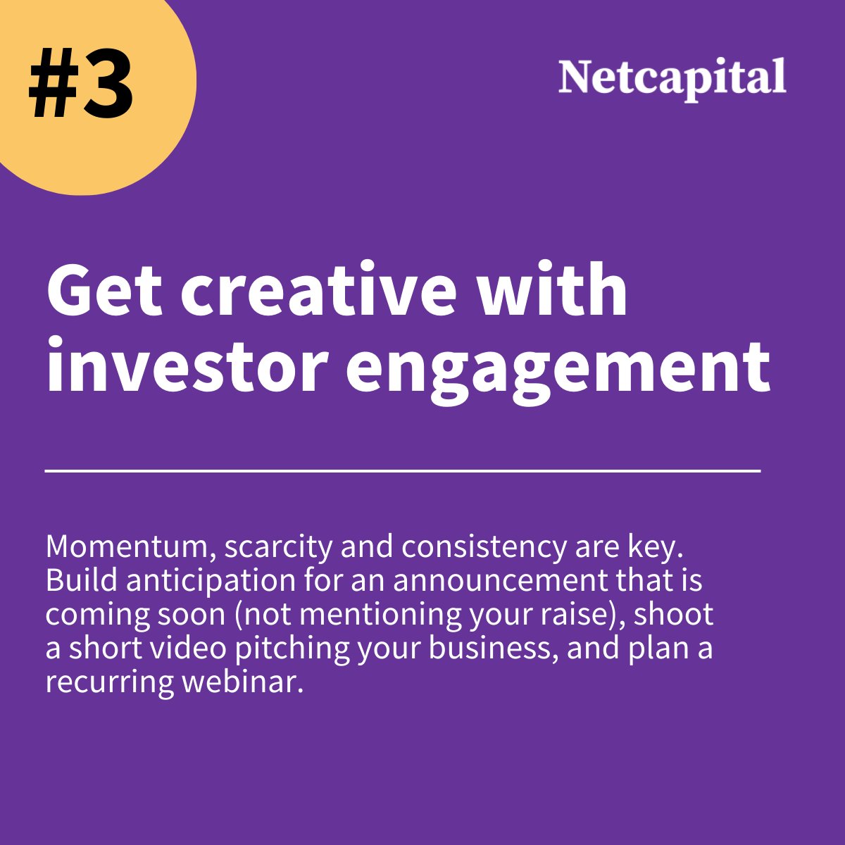 jfrishman37's tweet photo. Looking to #RaiseCapital? @netcapital recently shared our fundraising best practices for #entrepreneurs building their investor community. Swipe through for tips and contact us to find out how we can help you get started: https://t.co/7NM4mtkeFx https://t.co/eB5o2kAxLD