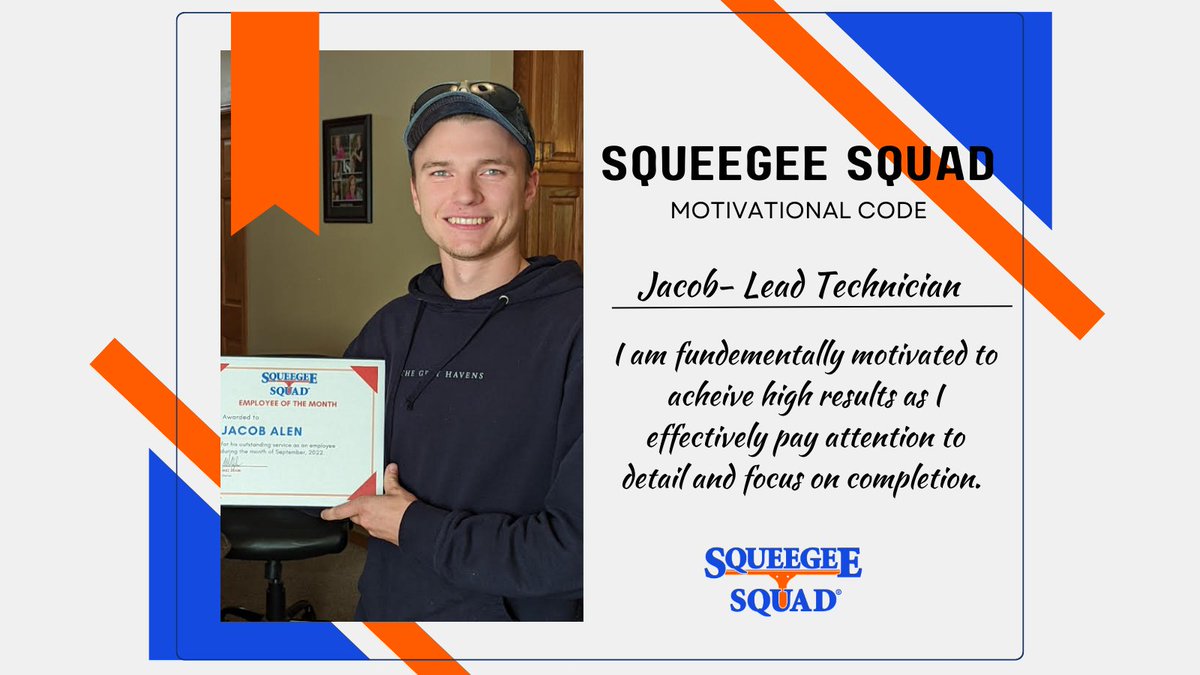 WWSqueegeeSquad's tweet image. Jacob is one of our Lead Technicians who also helps with marketing and administrative duties. Jacob is a highly motivated technician who strives for excellence and takes a great deal of pride in his craft. #employeeappreciation #motivationcode #companycultuer #squeegeesquad