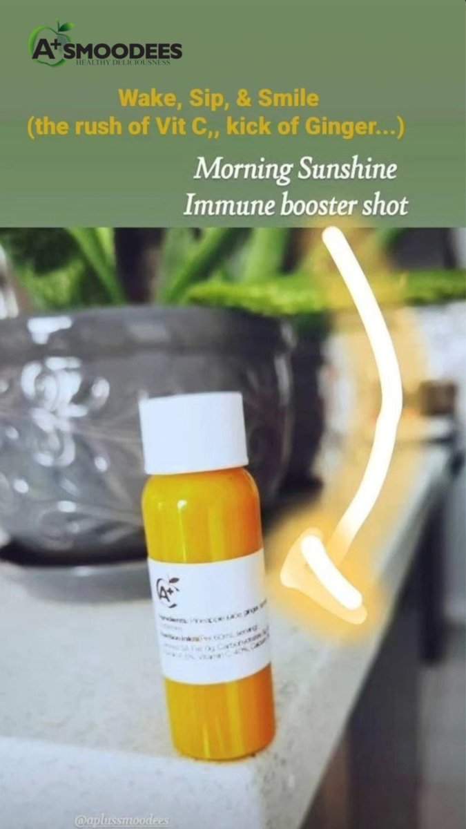APlusSmoodees's tweet photo. Consume Your Morning Sunshine With Our Immune Booster Shot.
#healthandwellness #glutenfree #immunity https://t.co/6dcI12xNZ3