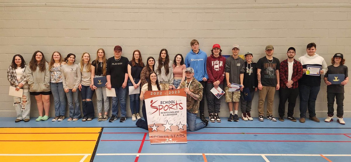 PaulHare16's tweet photo. Burgeo Academy's Varsity Sport Atheletes for the 2022-2023 Season and our Sportsmanship Recieptants @BurgeoAcademy @schoolsportsnl https://t.co/L9X6bJmnfY