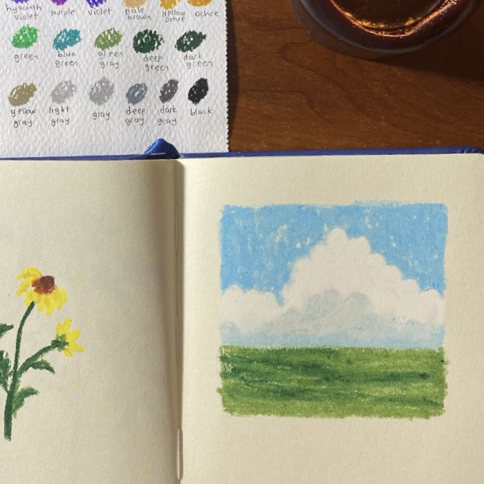 bovarism's tweet photo. oil pastels 🥺🌙✨🌻 https://t.co/329UvNxUSE