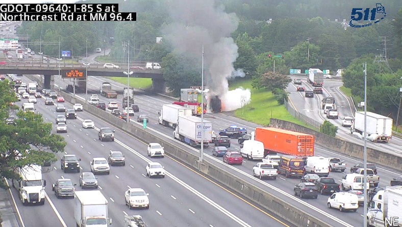 🚨ALERT DEKALB CO🚨

There is a vehicle fire on I-85 N at Pleasantdale Rd. (mm 96.7) leaving two right lanes and the shoulder blocked. Expect heavy delays or use alt. routes. #ATLtraffic #DekalbCounty

Call 511 for updates and follow the incident here: 511ga.org/EventDetails/G…