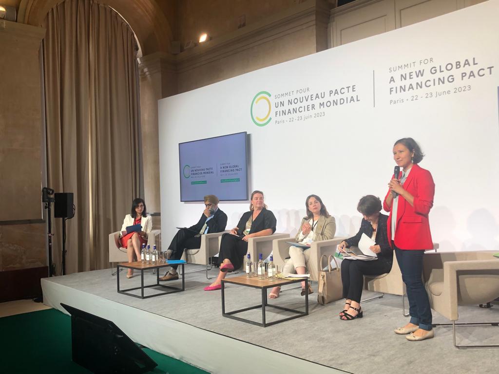 #NewFinancingPact #NouveauPacteFinancier 🎤 I introduced the event 'Towards a #feminist financial 💲 architecture: challenges, opportunities and tools 🛠' organized by @francediplo 🇨🇵 and @gatesfoundation, moderated by Sukhvir Basran @2x_global #genderequality @CZacharopoulou