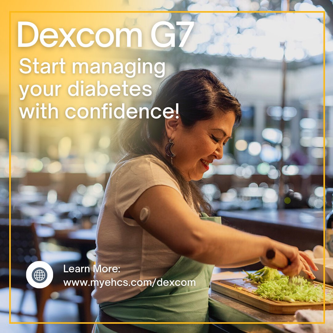 Start managing your diabetes with confidence! The all-new Dexcom G7 system is easy to apply, easy to set up, and easy to use. Dexcom G7 delivers convenient diabetes management that fits your lifestyle. Learn more at myehcs.com/dexcom  #cgm #myehcs #diabetesmanagement