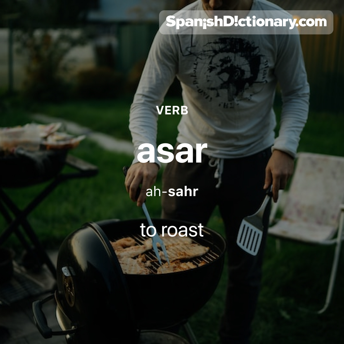 Today's #WordOfTheDay is 'asar.' 🔥🍖🍗 For example: Rodri está asando unos filetes de pechuga de pollo.  - Rodri is roasting some chicken fillets.
.
.
.
#EstudiaEspañol #StudySpanish #AprendeEspañol #LearnSpanish #Español #Spanish #LearningSpanish #PalabraDelDia #asar