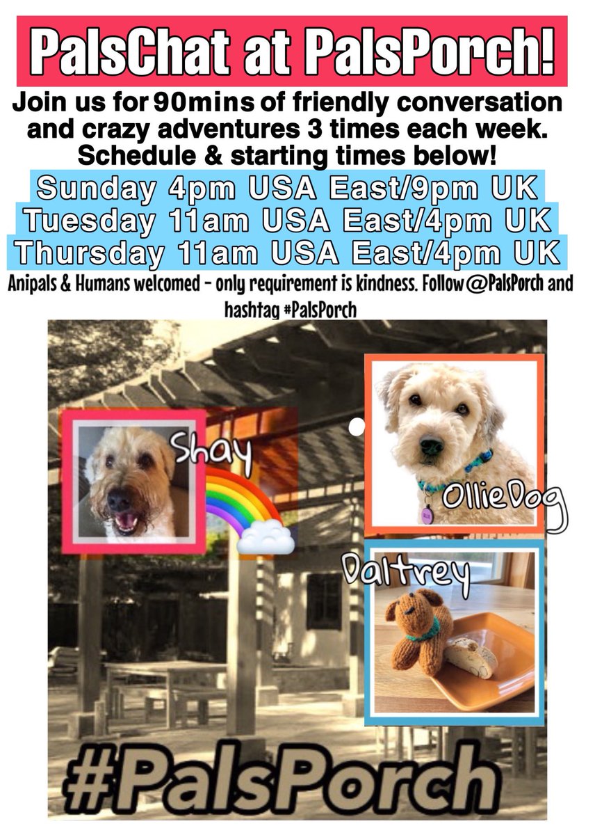 Hello TwitterLand! Welcome to a humid Tuesday edition of PalsChat here at PalsPorch! Come on inside! 💚☕️😃 #PalsPorch