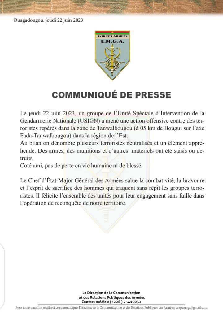 AdelpheKabore's tweet photo. #BurkinaFaso : Région de l'Est: Plusieurs terroristes tués dans la zone de Tanwalboulgou https://t.co/GFTf57lPgJ