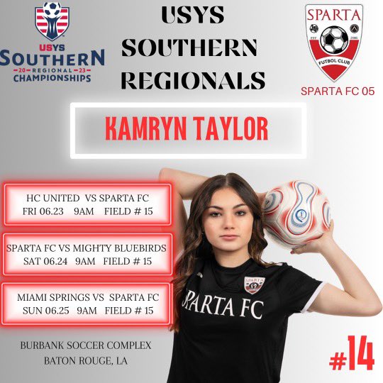 So excited to play in Baton Rouge, LA with @05Sparta!!!
@ImYouthSoccer #ForitAll #ROADtoFL 
@CruWomensSoccer 
📸 @KenMurphyPhoto
