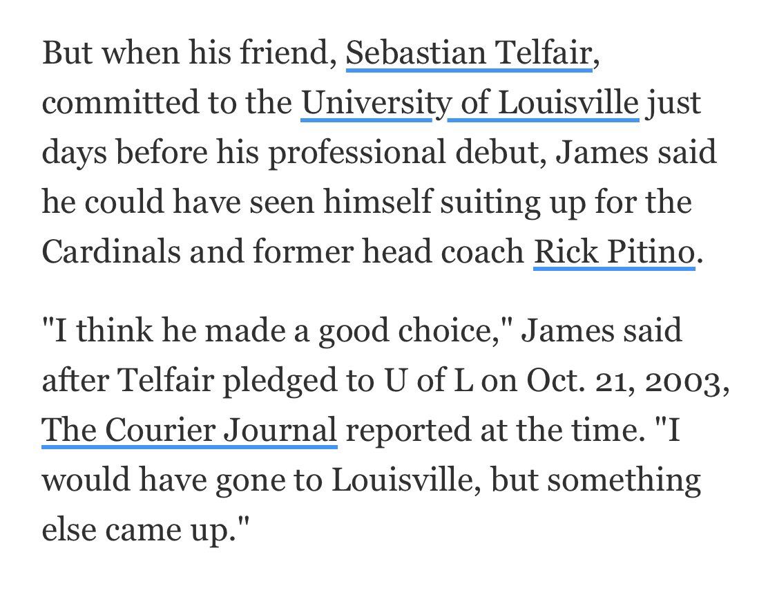 Sebastian Telfair &amp; LeBron James at Louisville would’ve been so unfair😭