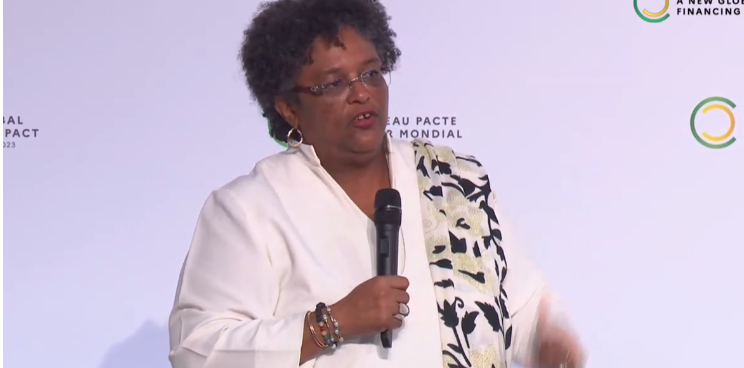 .@miaamormottley calls for debt cancellation for climate-vulnerable IDA countries at the #NewGlobalFinancialPact Summit - noting that this is necessary in the context of the current polycrisis 👀