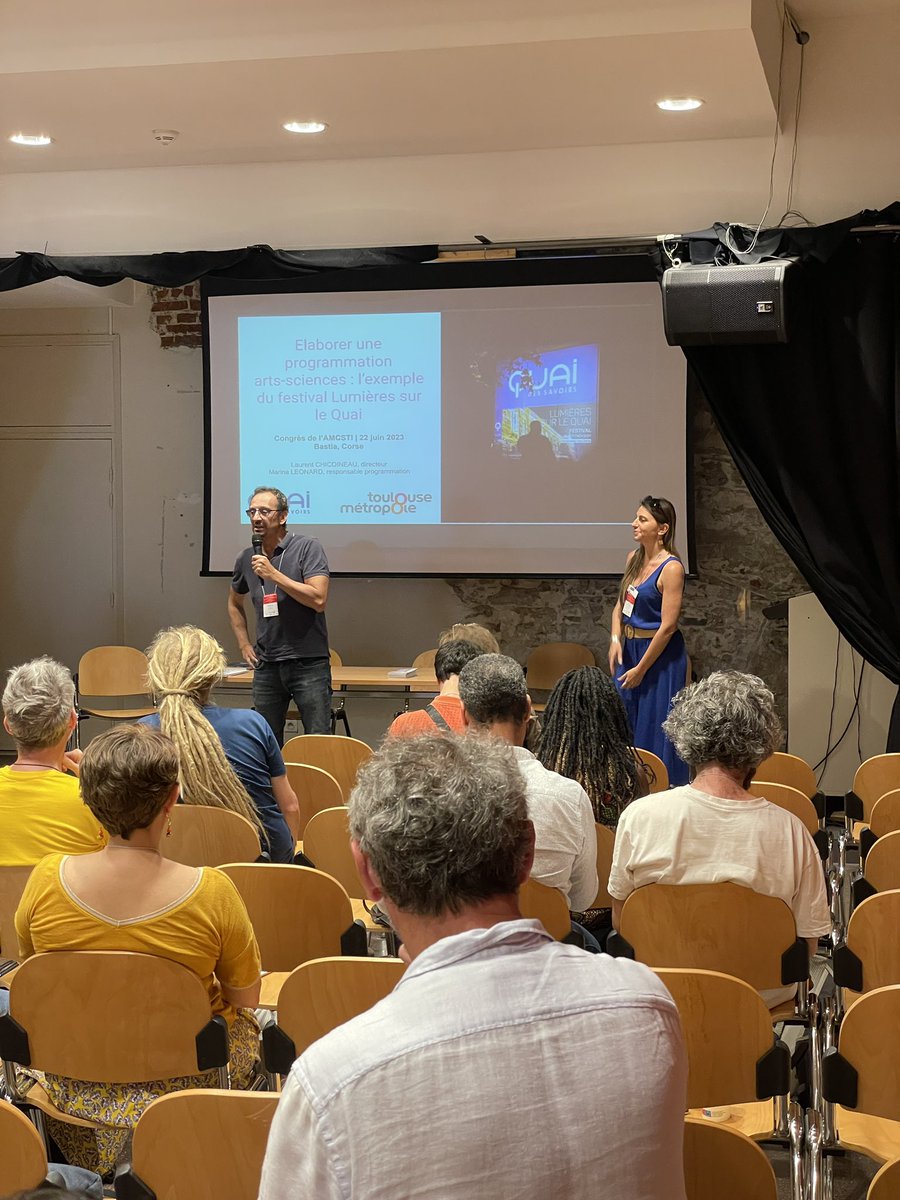 #Amcsti2023 

Le parcours « CSTI inter-et pluridisciplinaire » était au Musée de Bastia🌀

Les interventions ont été très riches sur la diversité de diffusion de la CSTI et les synergies entre les acteurs. Parcours animé par <a href="/RaphaelDegenne/">Degenne</a> et <a href="/EliseDucFortier/">Elise Duc-Fortier</a>