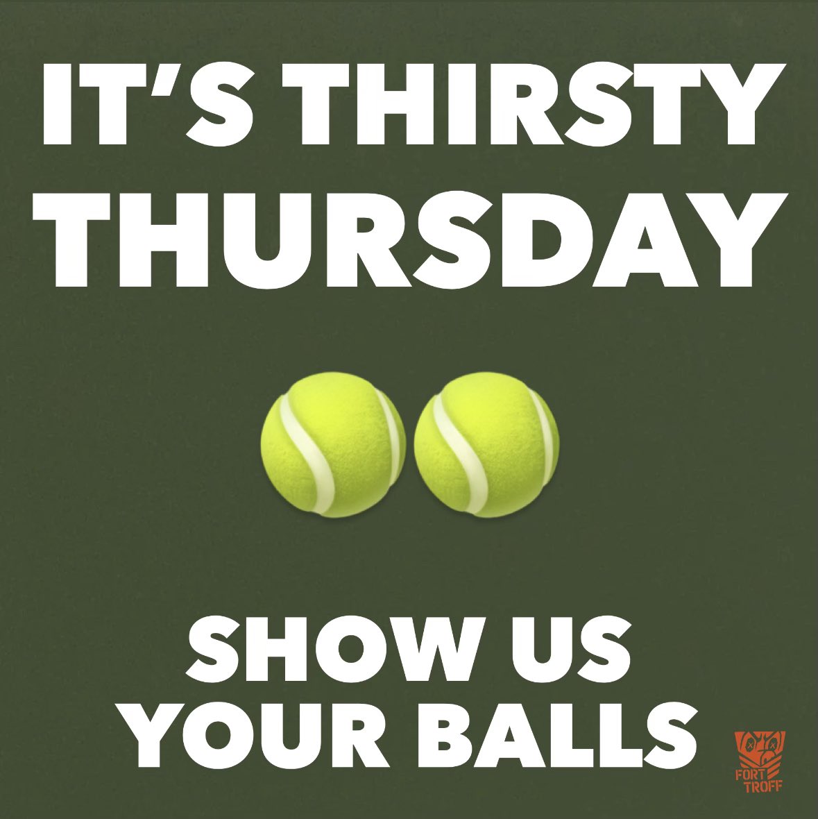 It’s #ThirstyThursday 🙌 And we wanna see balls! Big, small, low hanging, stretched, you name it! Give us those tea bags 🥵😈  RT for a chance to win some free Fort Troff items 🔥

🔗 forttroff.com

#gay #forttroff #gaysex #gay <a href="/HotGuyZone/">HOTGUYZONE-375K +</a> <a href="/HotMaleStuds/">HotMaleStuds.net 53K</a>