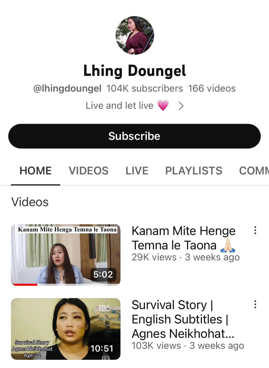 MeiteiChanu12's tweet photo. Being the wife of a professional Indian football player @seiminlen_9 who plays for @jamshedpurFC in @indiansuperleague and having following on youtube channel @lhingdoungel, @lhing10683336 Lhing Doungel should refrain from inciting more violence, killing and hatred. https://t.co/3lXBthFjwD