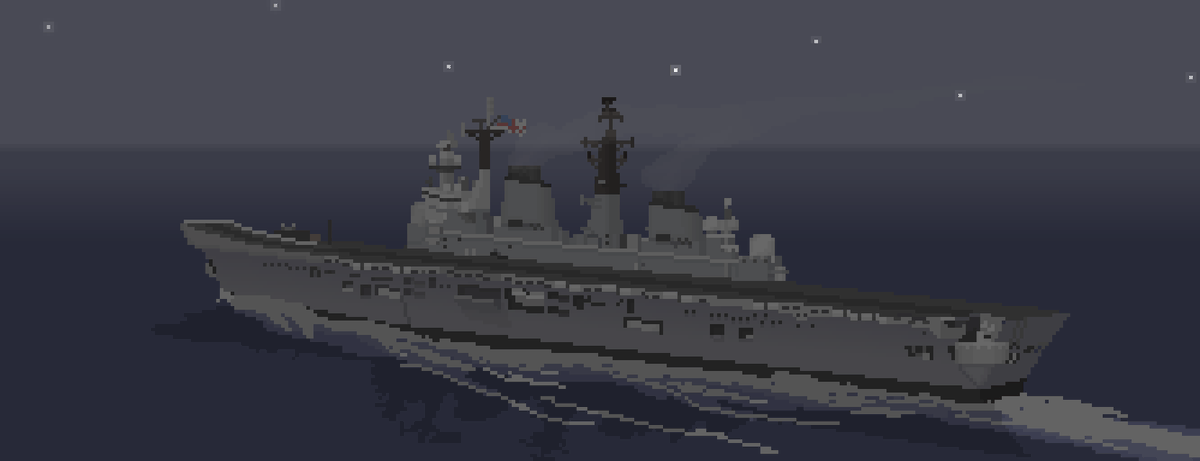 'for the first time in many years, British sovereign territory has been invaded by a foreign power.'

Vickers Shipbuilding Limited (Barrow-in-Furness), HMS Invincible R05
#pixelart #art #artist #ArtistOnTwitter #pixelartist  #pixelartwork #ドット絵