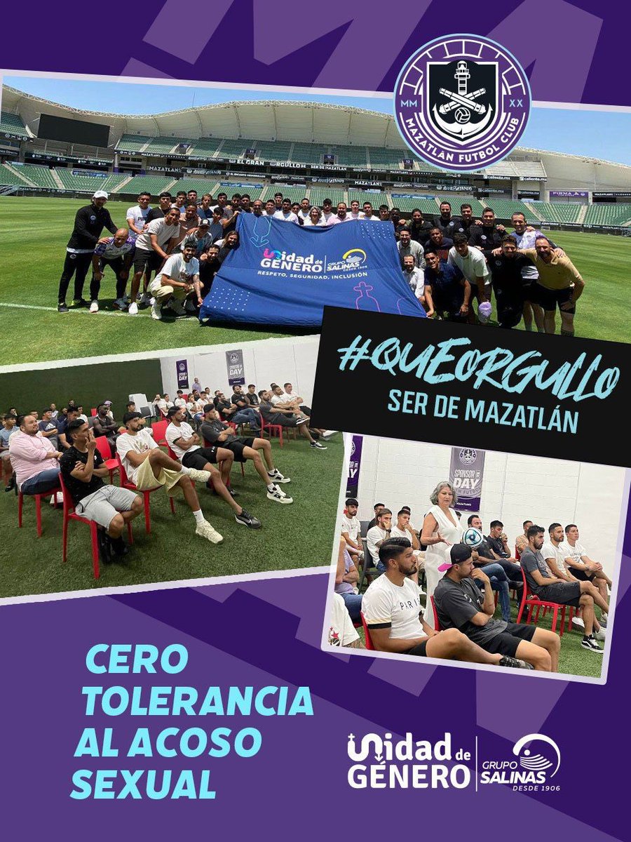 NinfaSalinas's tweet photo. Nunca antes un equipo de fútbol mexicano había tenido sesiones  de trabajo con este tema,  tres días trabajando sobre la importancia del Juego limpio, la cero tolerancia al acoso sexual.

Hoy marcamos algo importante en el fútbol mexicano.

Les comparto un poco en esta imagen.. 👊 @MazatlanFC