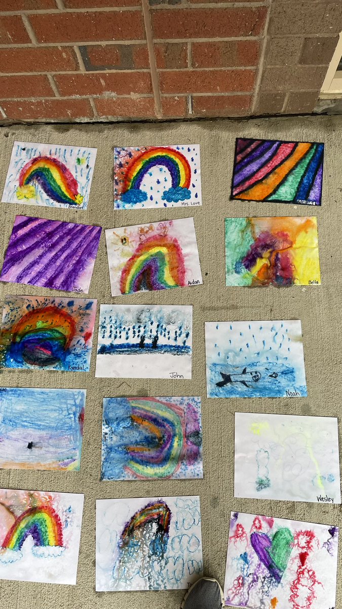 LovesExplorers's tweet photo. Rainy day art experiment at SOAR! We wanted to see what happened when our water colors mixed with the rain we’ve been experiencing all week! @CatawbaTrail https://t.co/aG8hAtTYBR