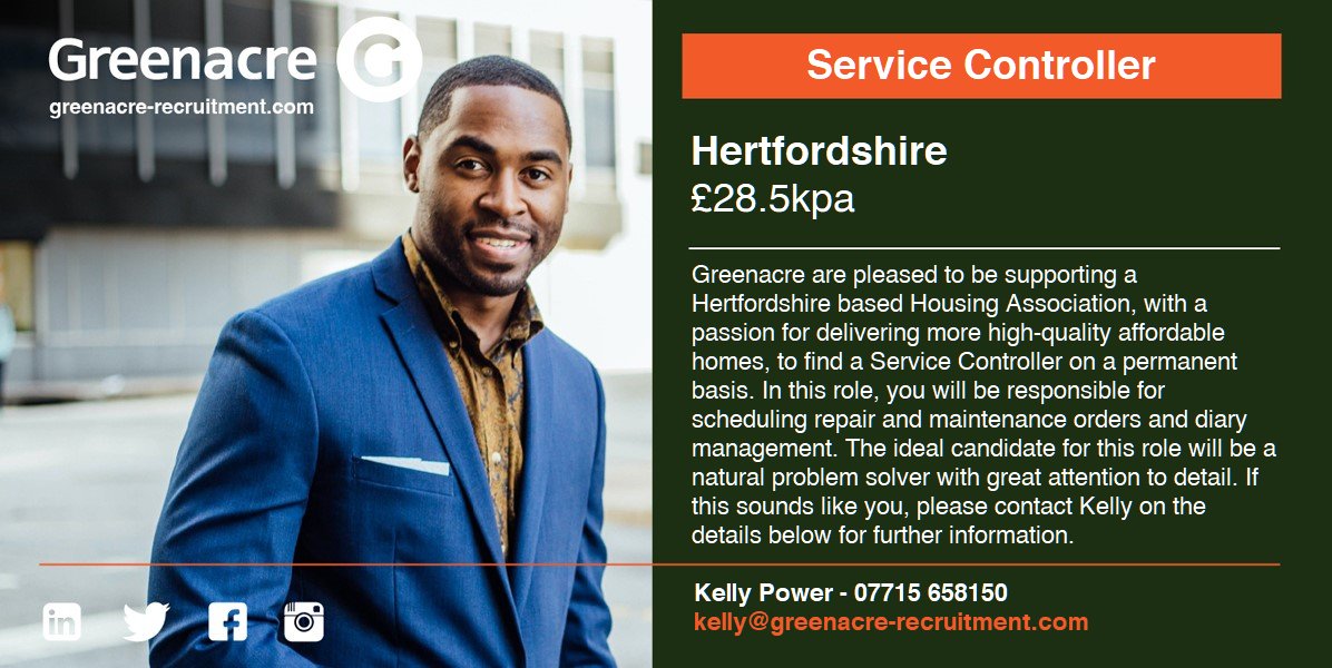 GreenacreRec's tweet image. We are pleased to be supporting a Hertfordshire based Housing Association, to find their new Service Controller, on a permanent basis. Contact Kelly on 07715658150/
kelly@greenacre-recruitment.com
#servicecontroller #Hertfordshire #hiring buff.ly/42Va1BW