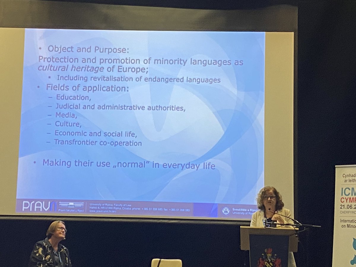 25 years  of the European Charter for Regional or Minority Languages- a Story of Success ? 
Intervention of Vesna Crnić-Grotić <a href="/ICML2023/">ICML2023</a> 
France signed the Charter in 1999 and never ratified it due to article 2 of the French constitution "French is the language of the Republic"