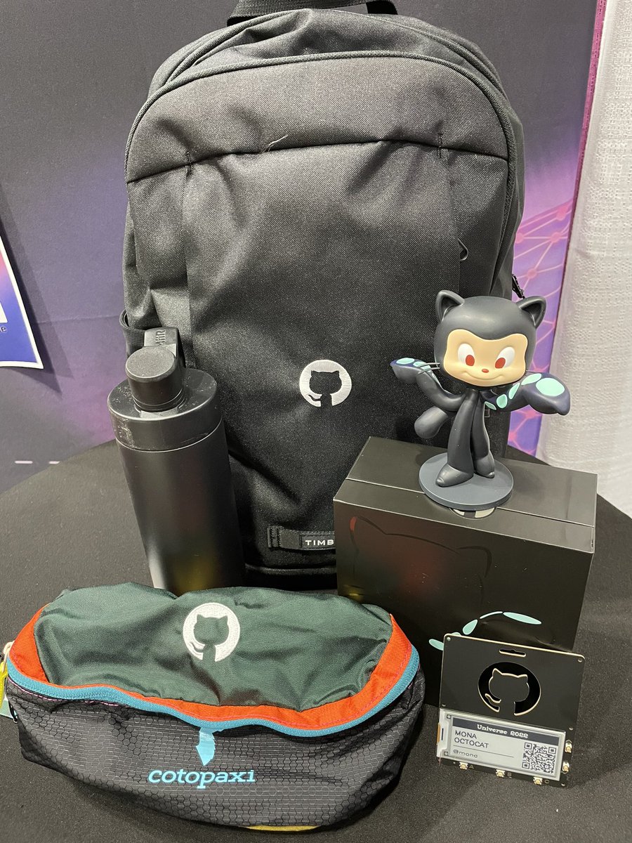 itsthatladydev's tweet image. I’m here at the GitHub booth with @damovisa! Come grab stickers and enter the giveaway for this sweet backpack filled with GitHub goodies! 💃🏽✨ #KCDC2023 #kcdc