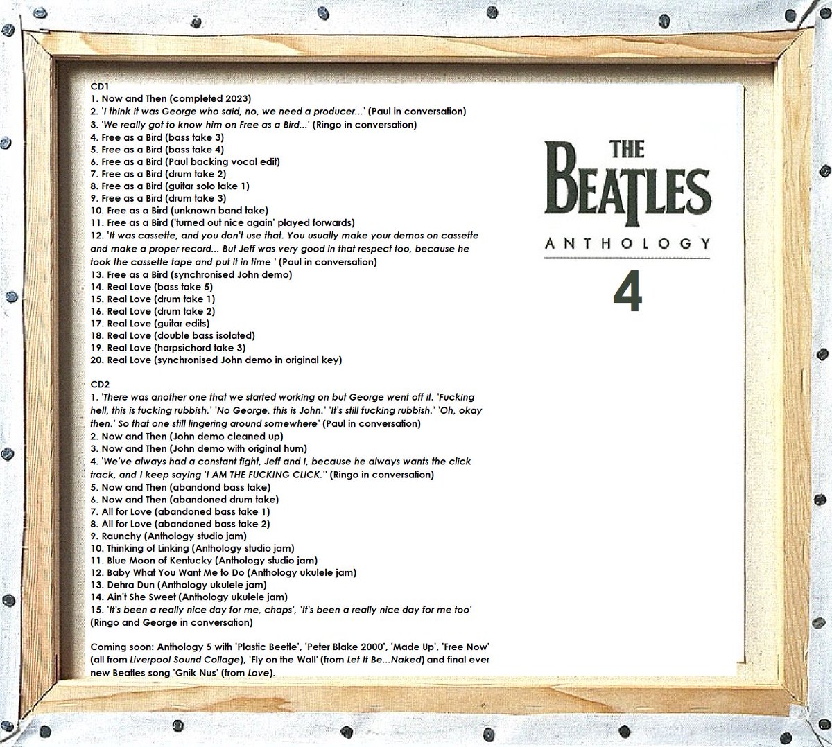 leethemoonraker's tweet image. The Beatles Anthology 4 cover and track listing LEEAKED (that's LEEaked)