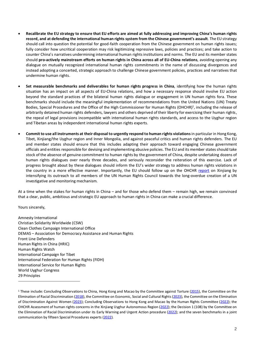 At next week #EUCO's strategic discussion on #China, EU leaders must ensure that #humanrights - including in #Tibet - remain at the core of a robust & ambitious approach to China, ICT & others urge
@eucopresident @JosepBorrellF @eu_eeas  

Full letter 👉 savetibet.eu/joint-ngo-lett…