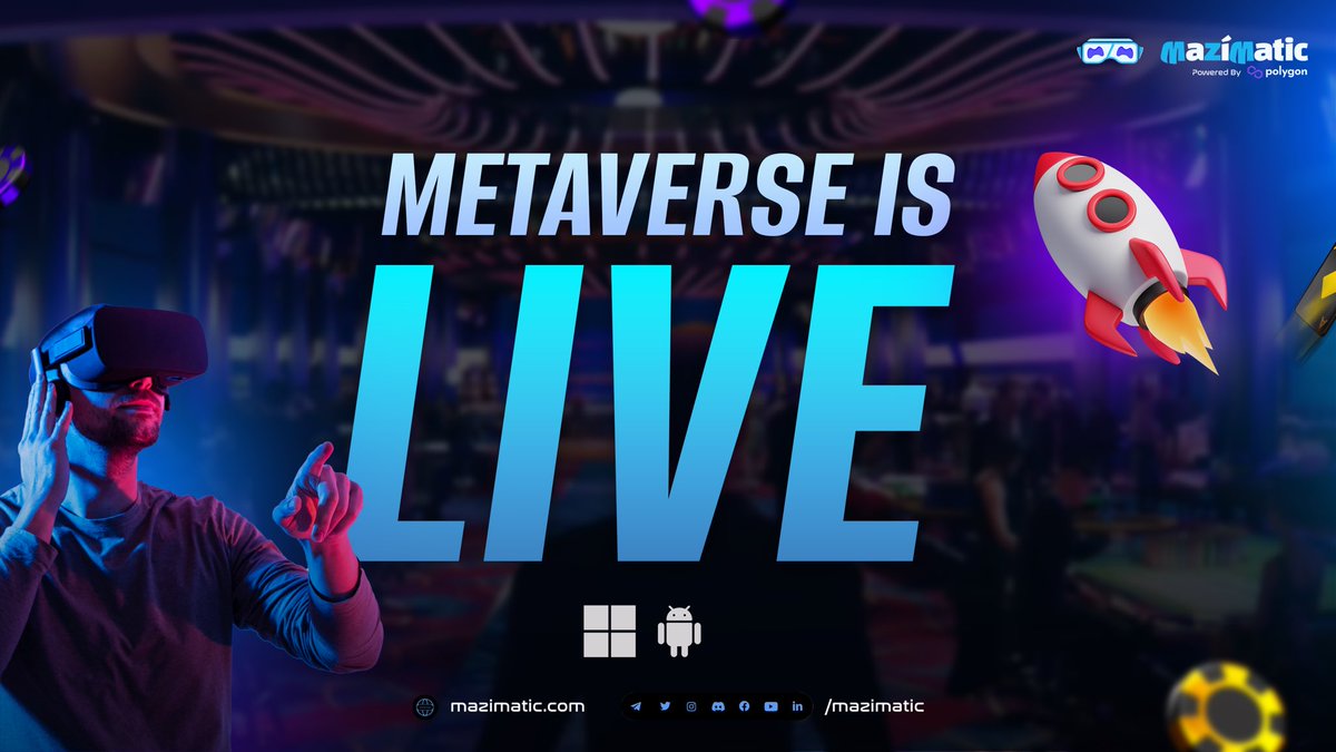 The future of gaming is here, and it's more exciting than we could have ever imagined! 🚀 @MaziMatic's Metaverse is ready to take us on a thrilling journey through uncharted territories. Are you ready to explore the unknown and experience the extraordinary? Let's do this