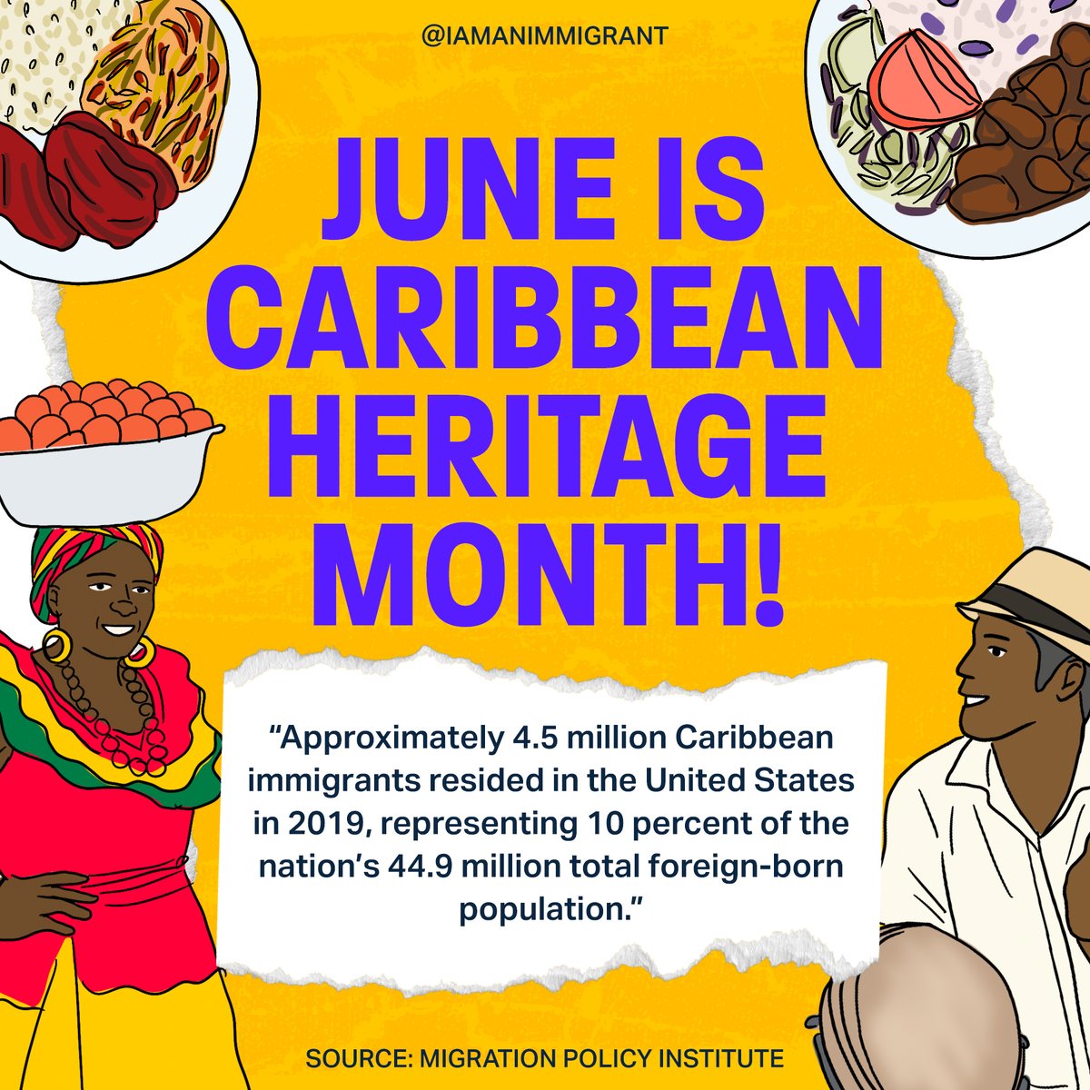 Did you know June is Caribbean heritage month?!  Lets celebrate together   🇧🇶  🎉 

#ImmigrantHeritageMonth #IHM #IHMX #CelebrateImmigrants