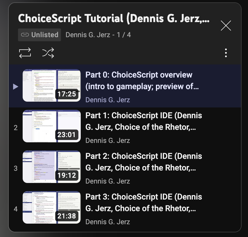 Getting ready to run a ChoiceScript workshop for Computers and Writing 2023. #cwcon #cwcon23