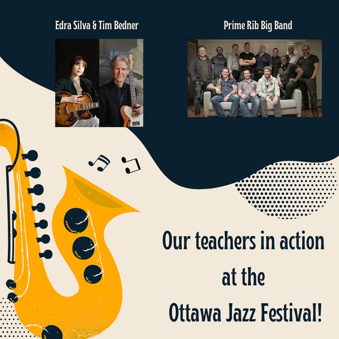 Our teachers in action at the Ottawa Jazz Festival!

Edra Silva & Tim Bedner at the Shed On Sparks on Tuesday, June 27th at 11:30am!

At noon, the Prime Rib Big Band is performing at Marion Dewar Plaza!

#music #ottawajazz #jazzfestival #livemusic #AlcornMusic #growingmusicians