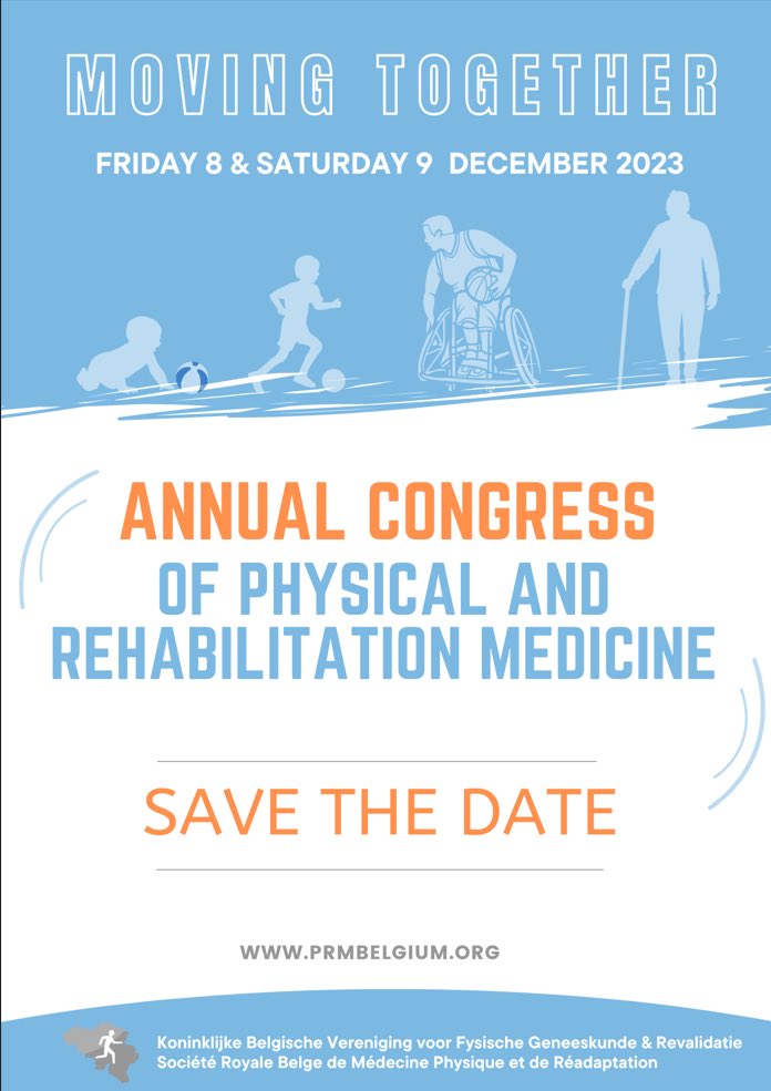 Save this date! 8-9/12/2023 … cause we are preparing our next congress; MOVING TOGETHER! 
👉All topics touching different age ranges + healthy as well as pathological conditions+interdisciplinarity
🎯Don’t miss it!
#RBSPRM#movingtogether